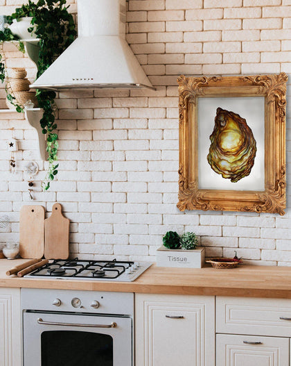 Sarah Nelson Golden Oyster Watercolor Archival Print