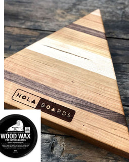 NOLA Boards - Marigny Triangle Cheese Board with Wood Conditioner